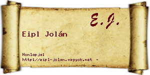 Eipl Jolán névjegykártya